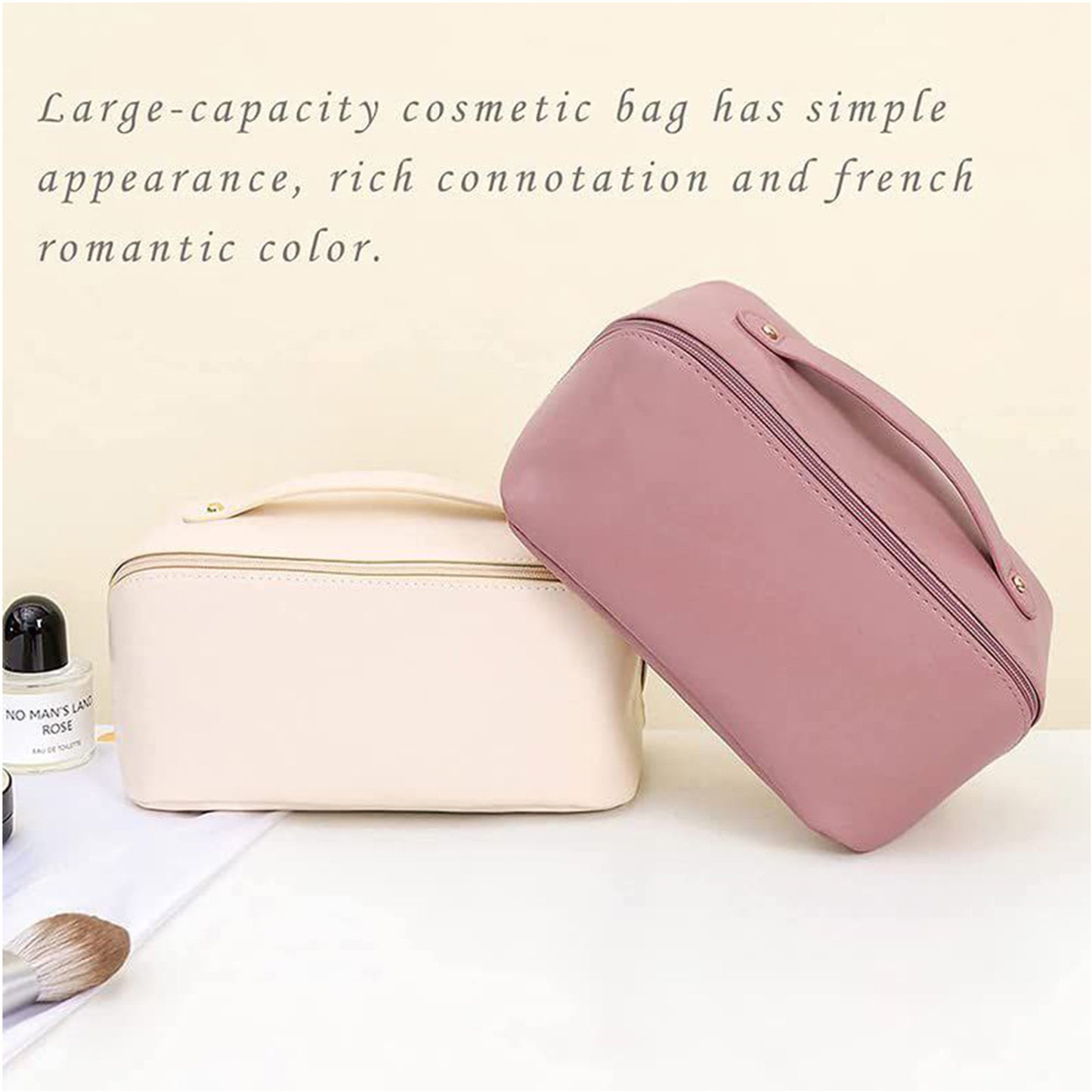 Makeup Cosmetic Bag For Women Wide Opening Cosmetic Case