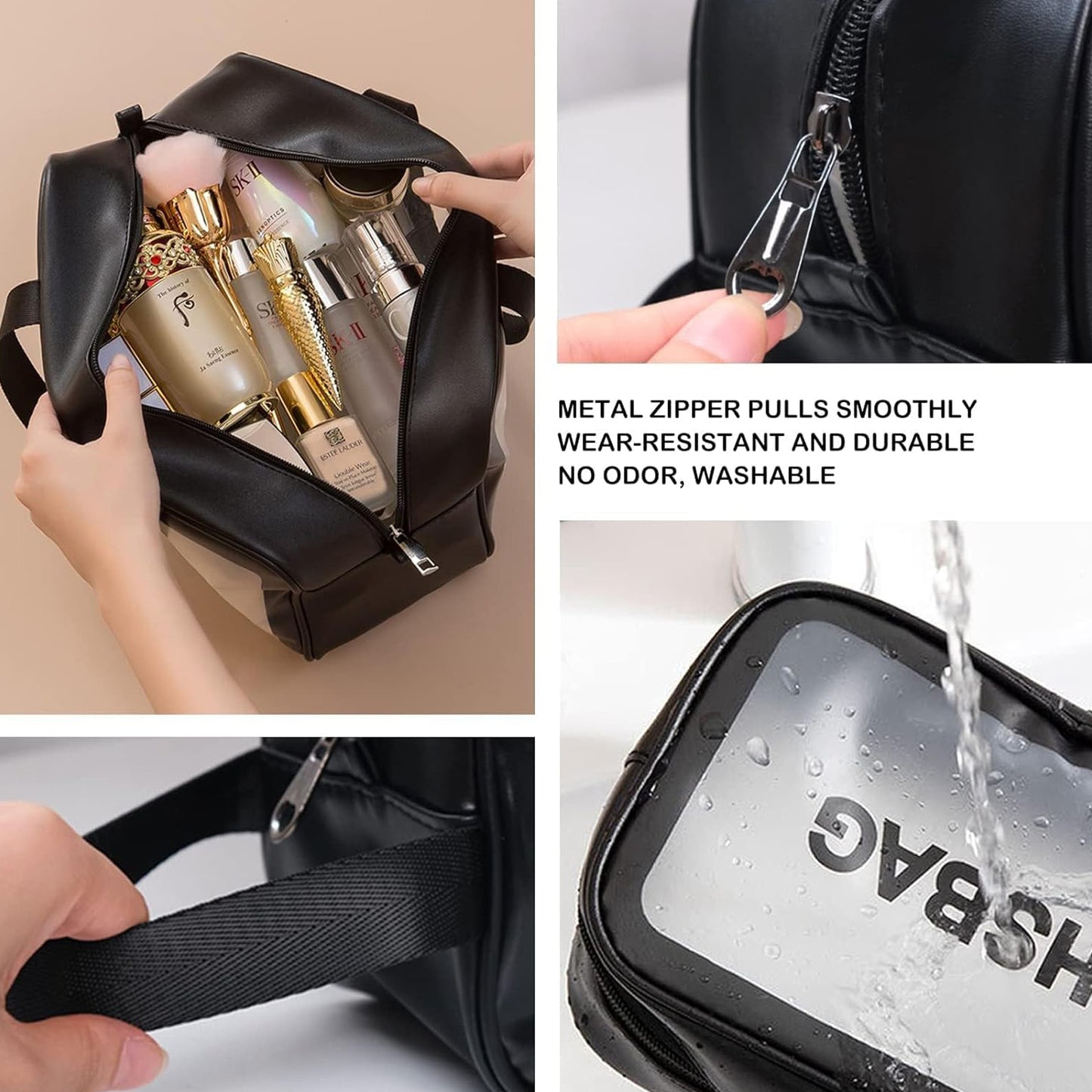 Pvc Cosmetic Pouch Make Up Wash Bag Set Of 3