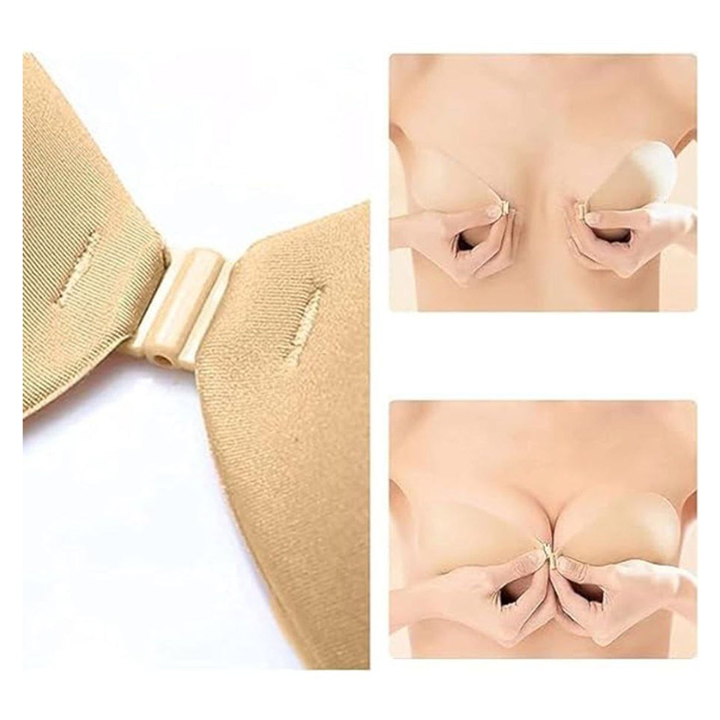 Women's & Girl's Strapless Wire Free Stick On Invisible Bra ( Free-Size )
