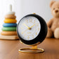 Round Desk Loud Alarm Silent Non-Ticking Clock (Black)