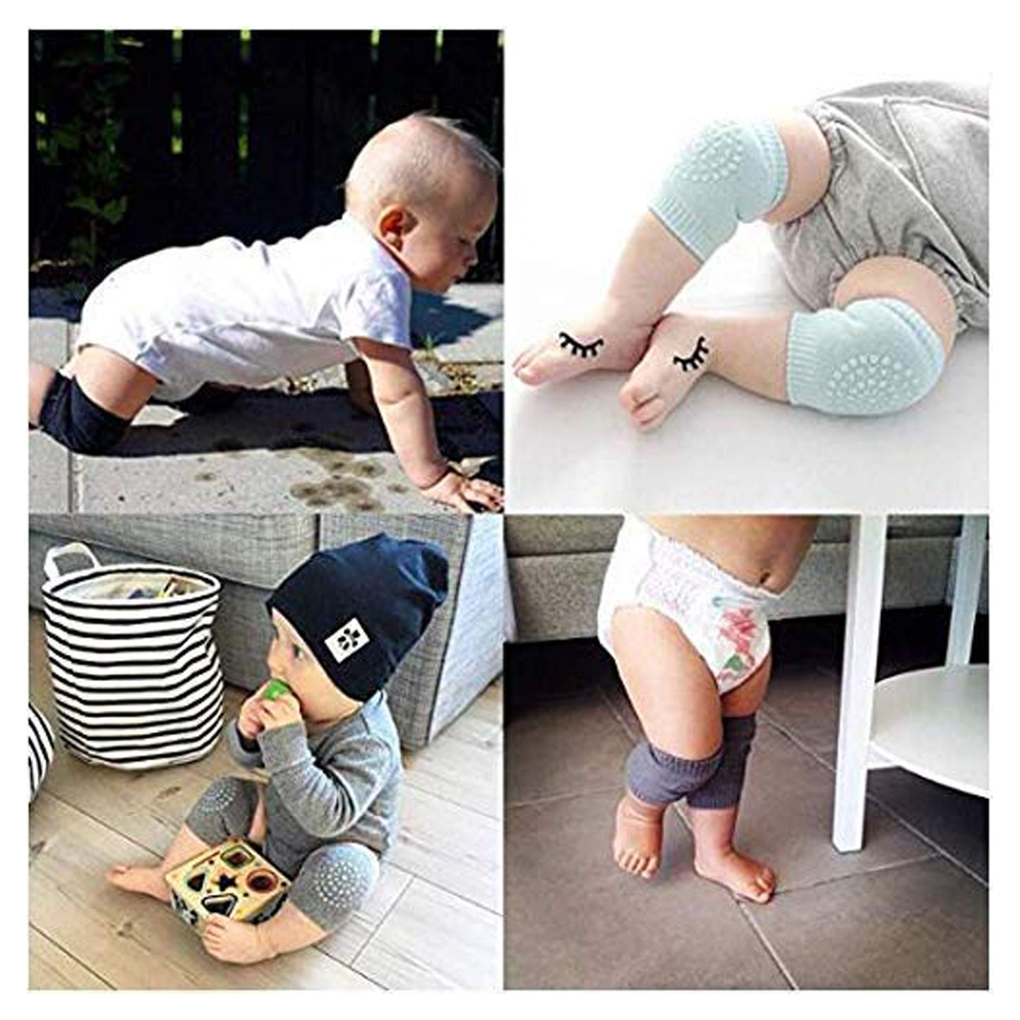 Non Slip Anti Skid Grip Cotton Socks For Crawling Knee Pad (5 Pair)