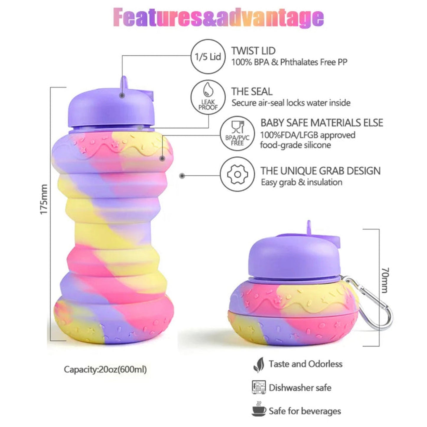 Silicone Donut Water Bottle 🍩
