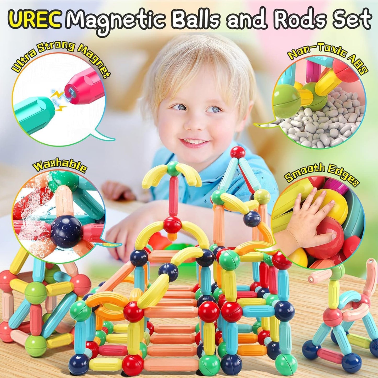 Magnetic Sticks Building Blocks Kids Toys (25 Pcs Sticks-Ball)
