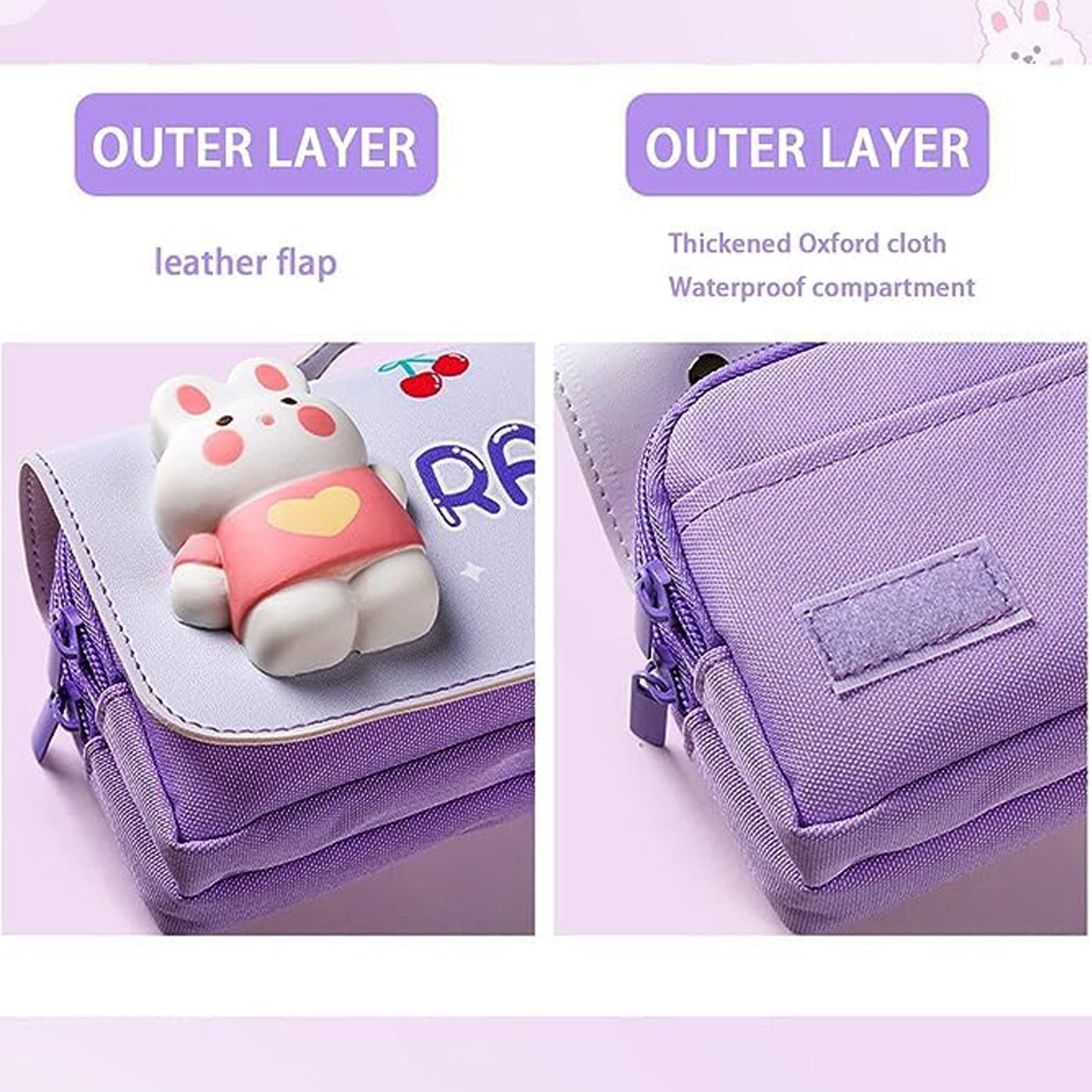 Rabbit Style Pencil Pouch Big Pencil Case Zipper