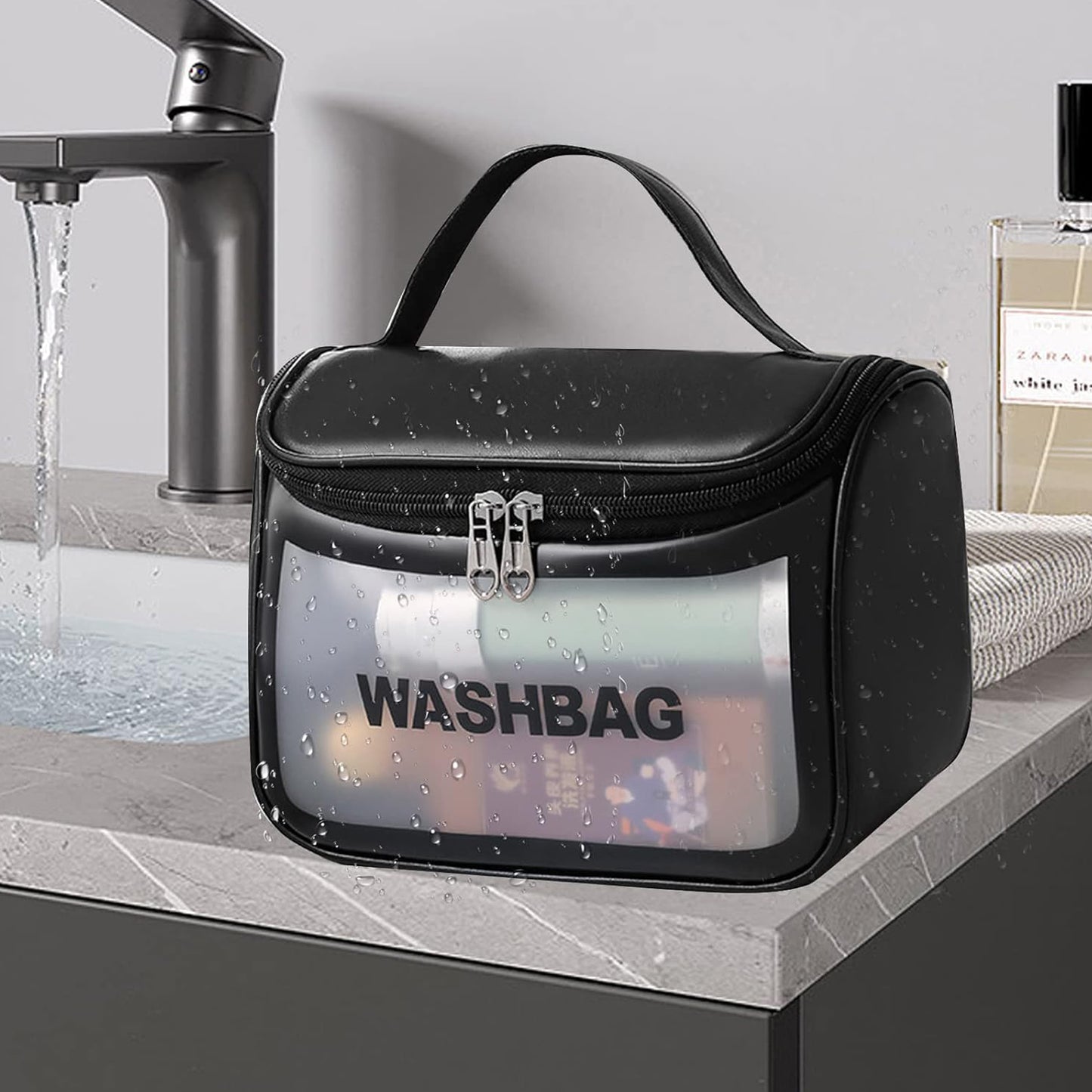 Black Portable Travel Cosmetic Bag