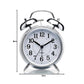 Alarm Clock Twin Bell Metal Frame With Light (Silver)