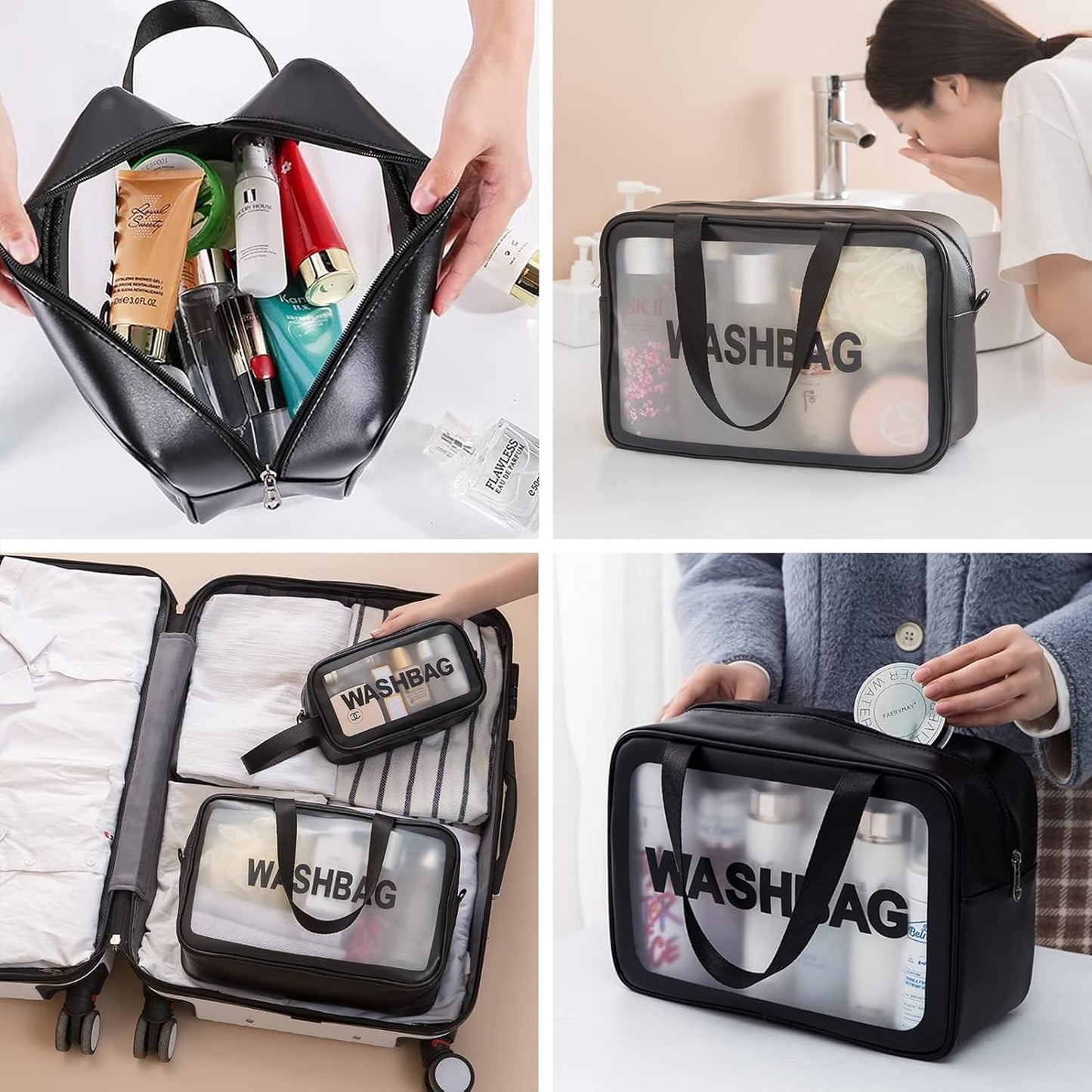 Makeup & Toiletry Pouch Set OF 4Pcs