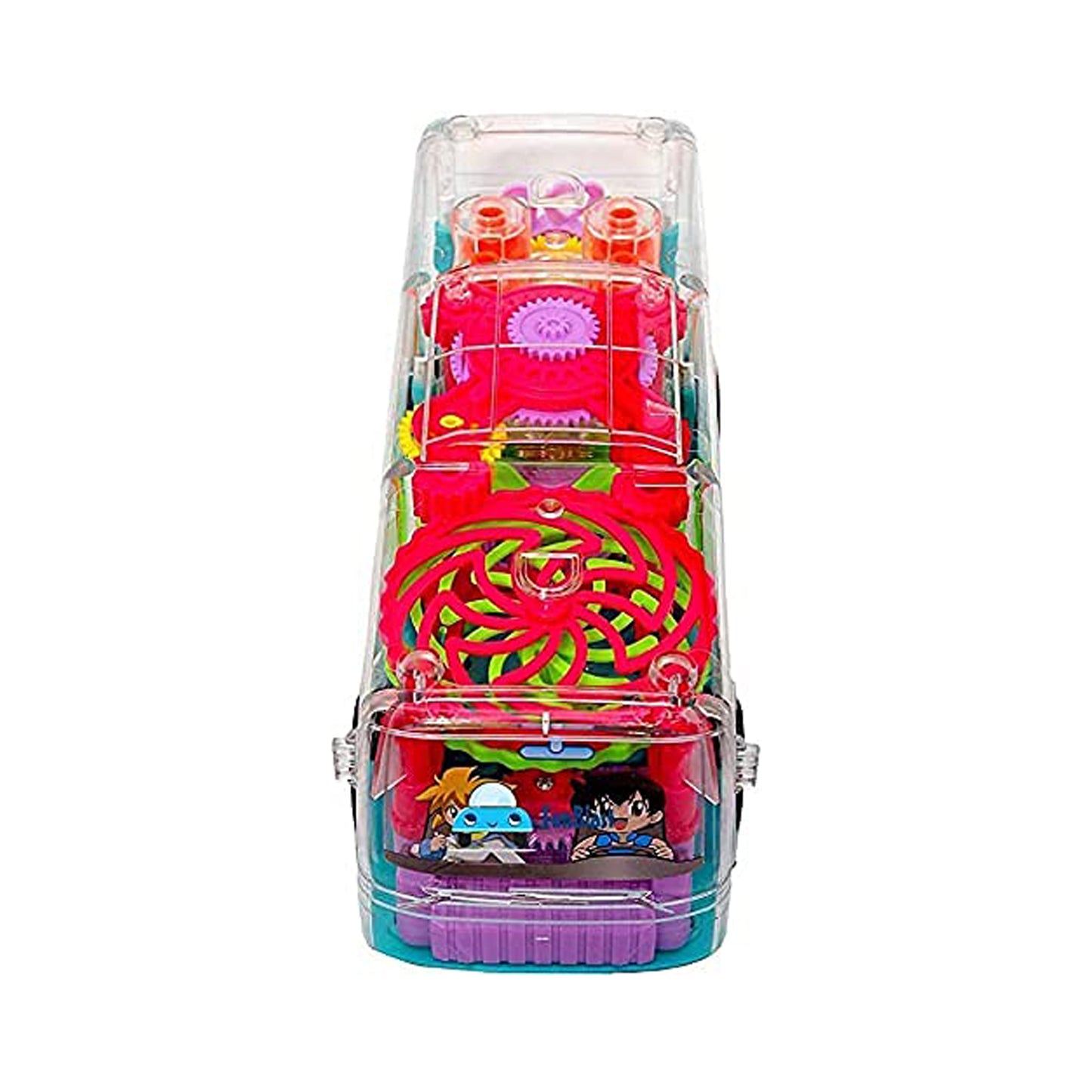 Transparent Gear 3D Rotating Bus Toy For Kids