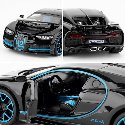 Bugatti Chiron 1:32 Die-Cast Pullback Car With Sound & Light