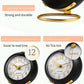 Round Desk Loud Alarm Silent Non-Ticking Clock (Black)