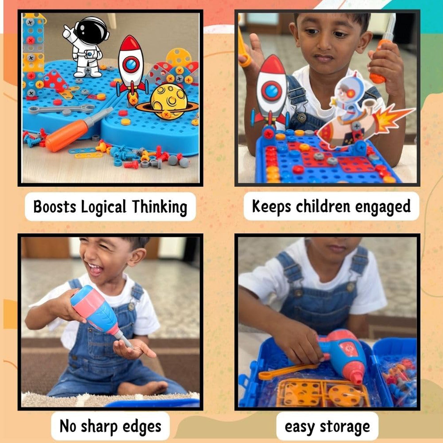 Creative Space Screw Puzzle Suitcase Toy Set