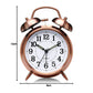 Alarm Clock Twin Bell Metal Frame With Light (Copper)