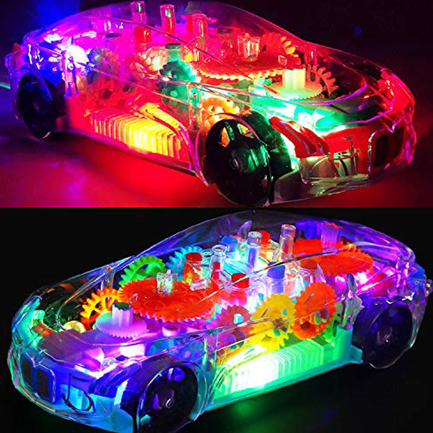 Transparent 360° Rotating Racing Car Toy For Kids