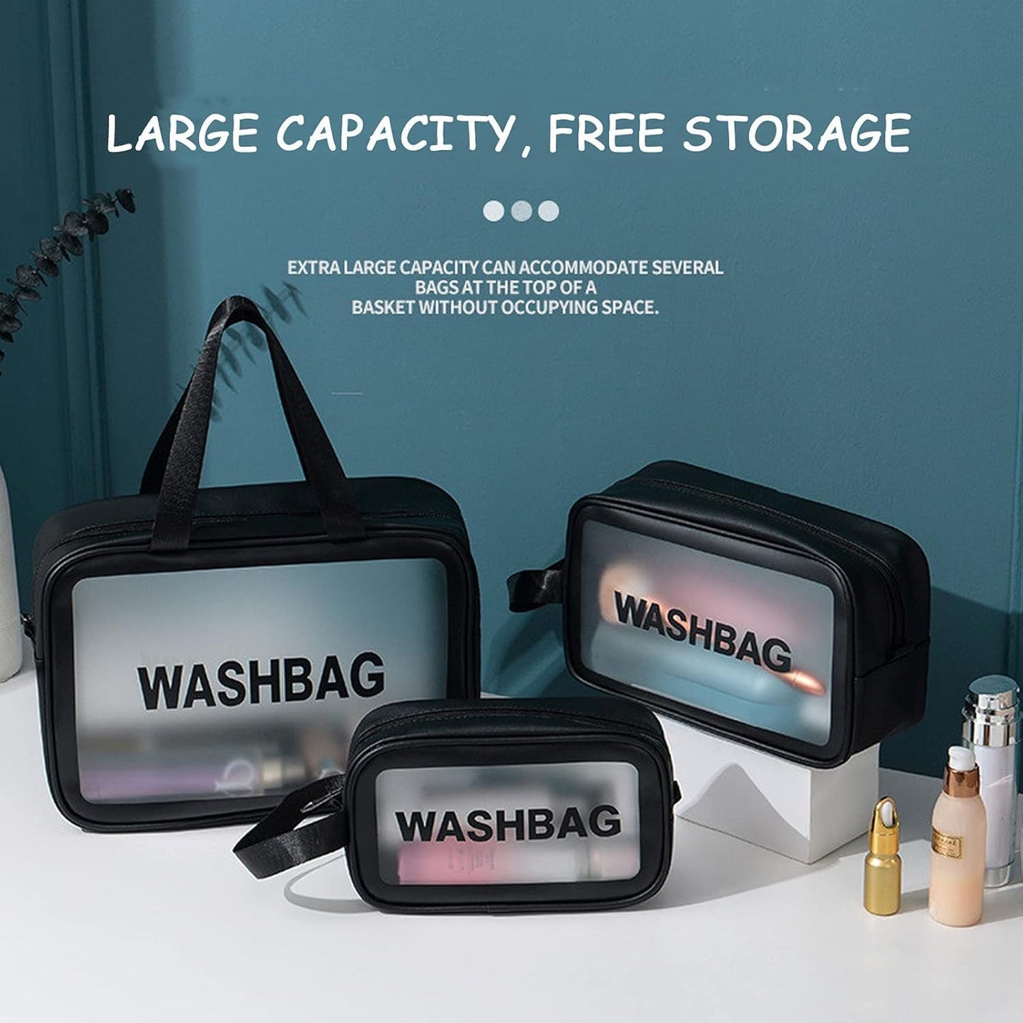Makeup & Toiletry Pouch Set OF 4Pcs