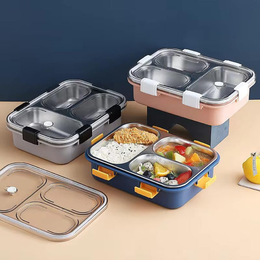 3-Compartment Stainless Steel Lunch Box