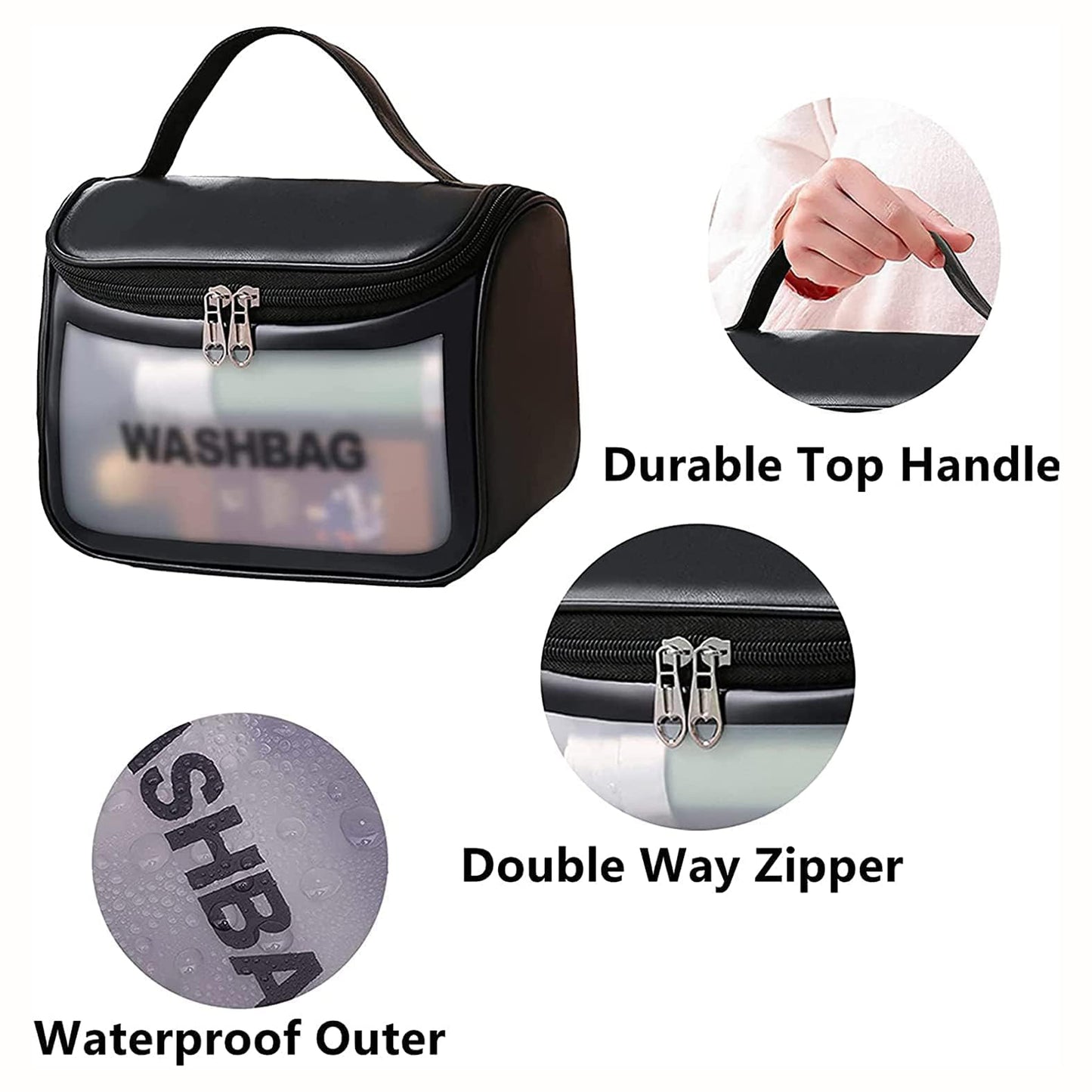 Black Portable Travel Cosmetic Bag