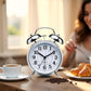 Alarm Clock Twin Bell Metal Frame With Light (Silver)