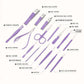 16 In 1 Stainless Steel Manicure Set – Purple
