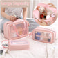 Pvc Cosmetic Pouch Make Up Wash Bag Set Of 3