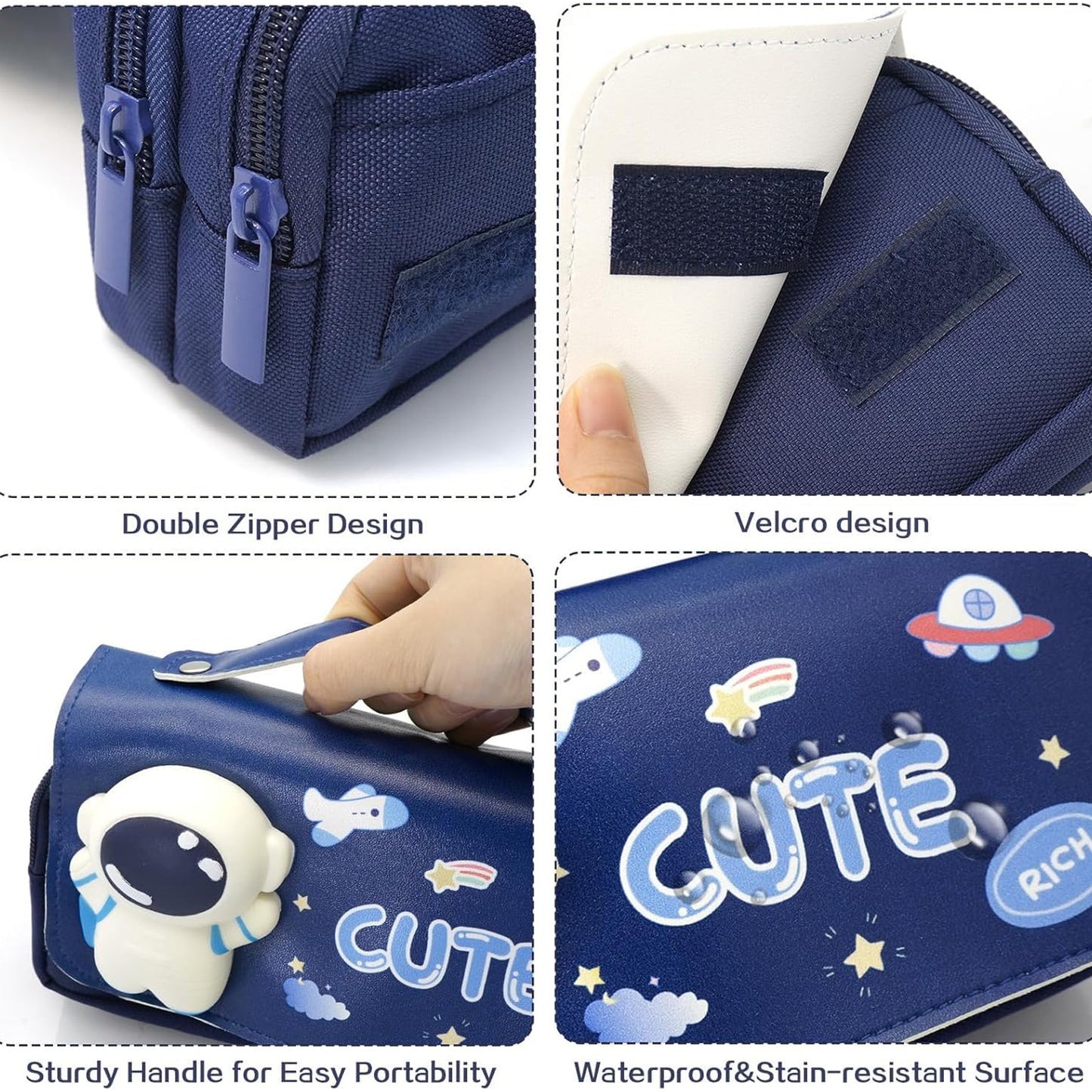 Cute Astronaut Style Pencil Pouch Big Pencil Case Zipper
