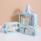 Pvc Cosmetic Pouch Make Up Wash Bag Set Of 3