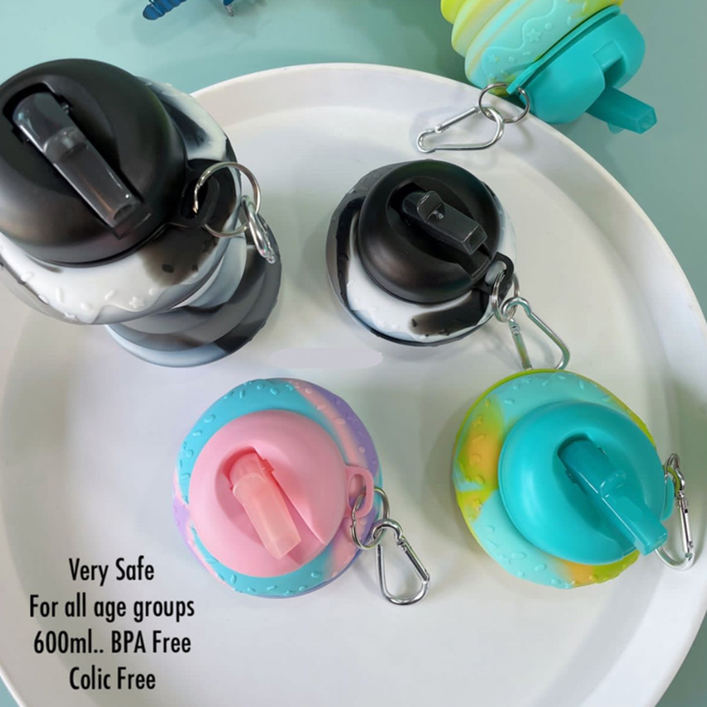 Donut Shape Collapsible Silicone Water Bottle 🍩