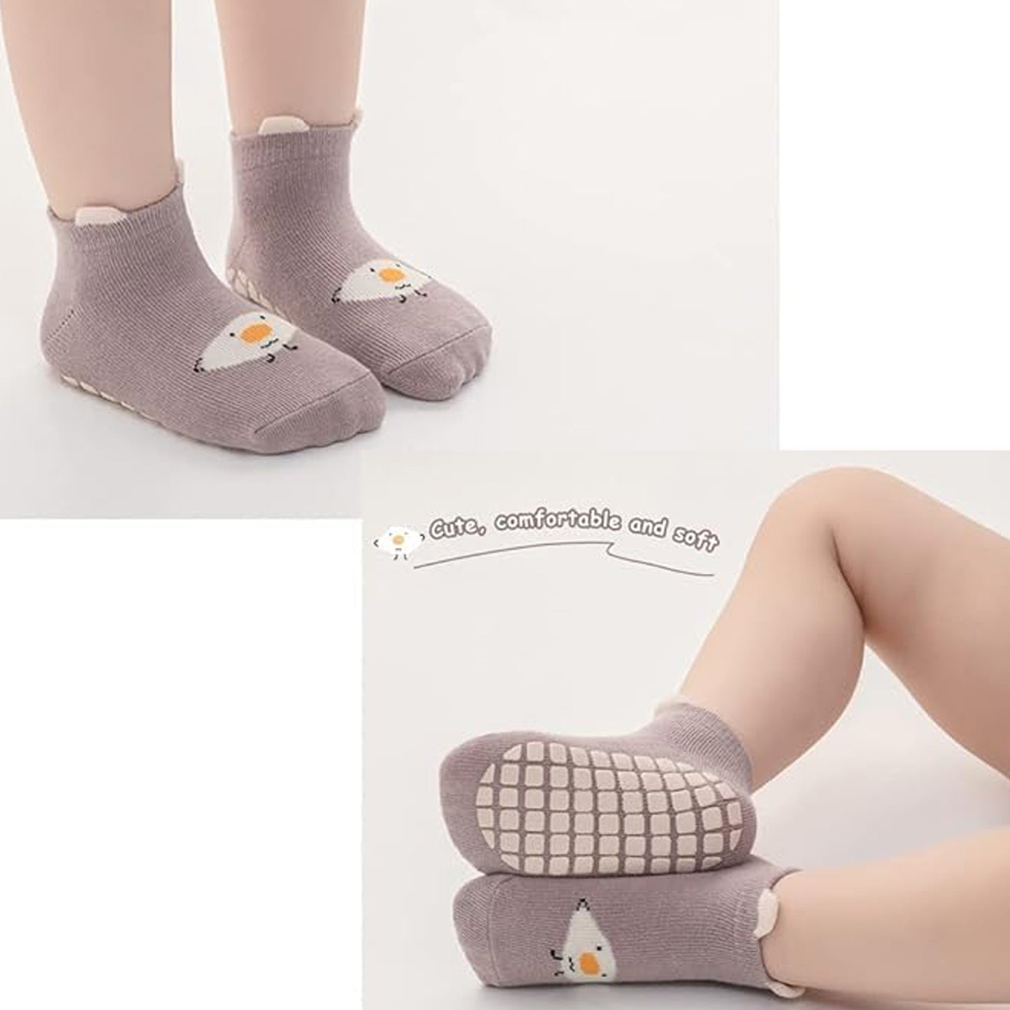 Non-Skid Toddler Socks For Boys & Girls (1-3 Years)