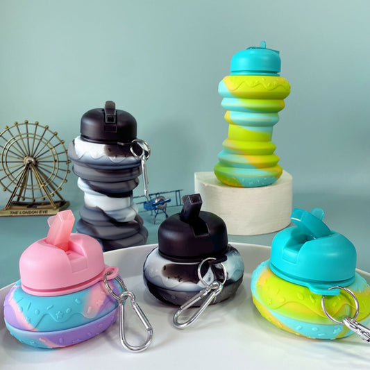 Donut Shape Collapsible Silicone Water Bottle 🍩