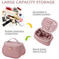 Portable Leather Cosmetic Storage Bag With Handle