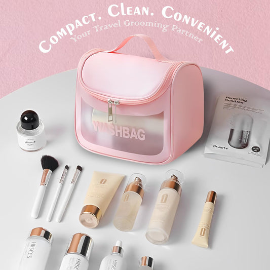 Pink Portable Travel Cosmetic Bag