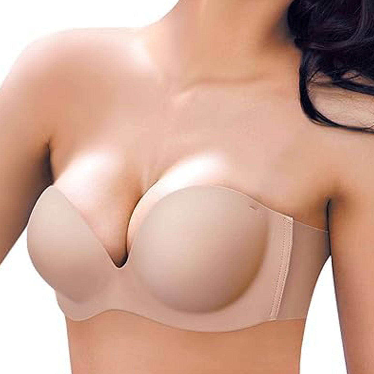 Stick-On Strapless Backless Push-Up Adhesive Bra For Women