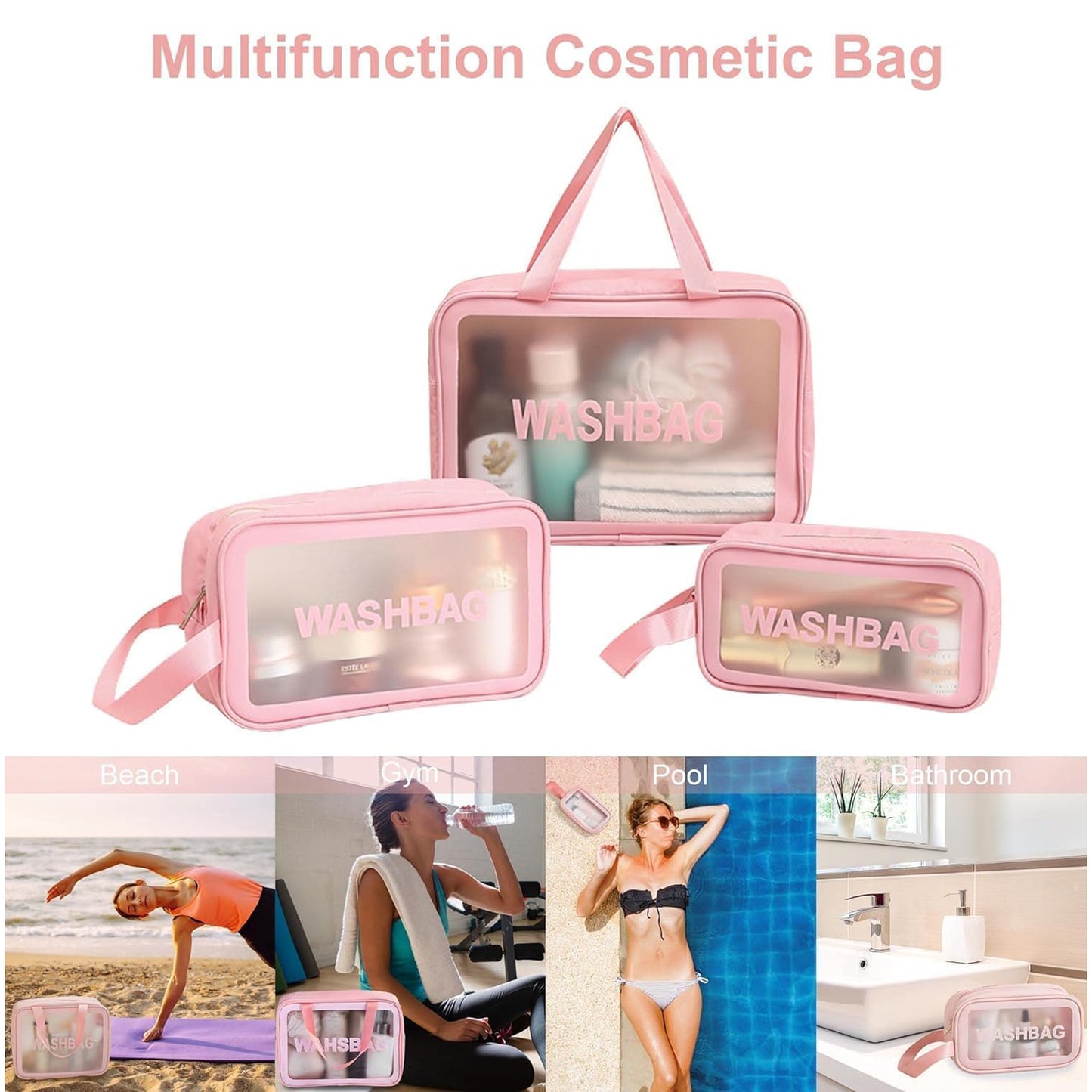 Makeup & Toiletry Pouch Set OF 4Pcs