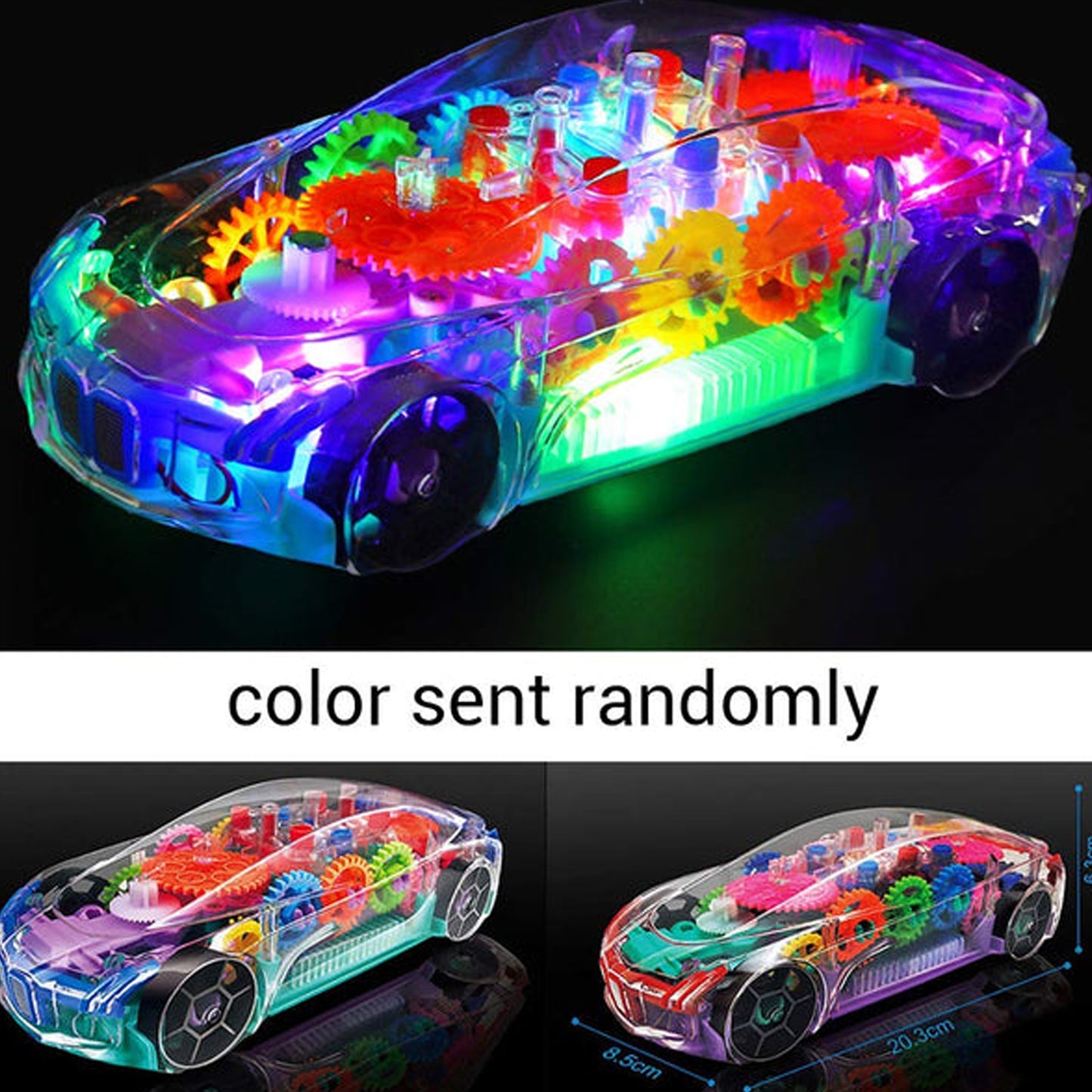 Transparent 360° Rotating Racing Car Toy For Kids