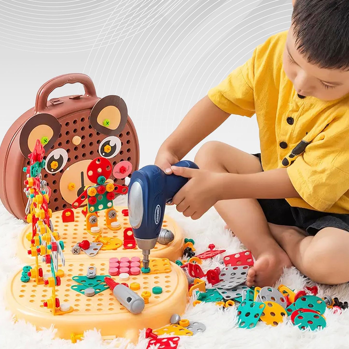 Creative Screw Puzzle Suitcase Toy Set For Kids