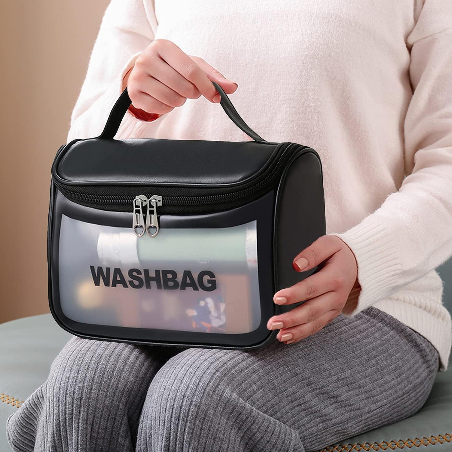 Black Portable Travel Cosmetic Bag