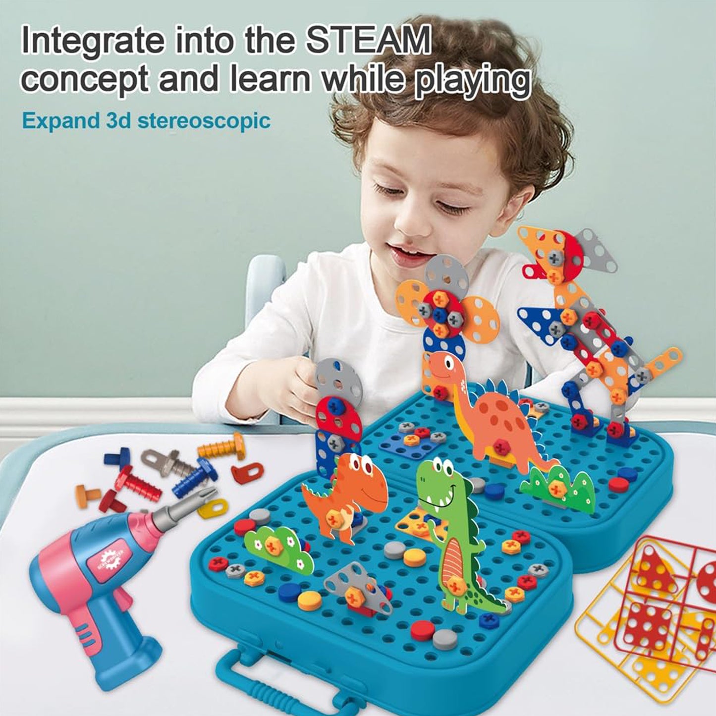 Creative Space Screw Puzzle Suitcase Toy Set
