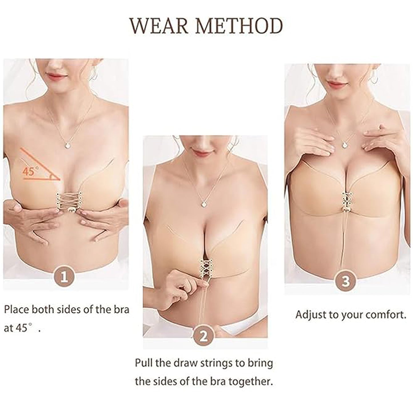Strapless Sticky Push-Up Invisible Backless Stick-On Bra For Women