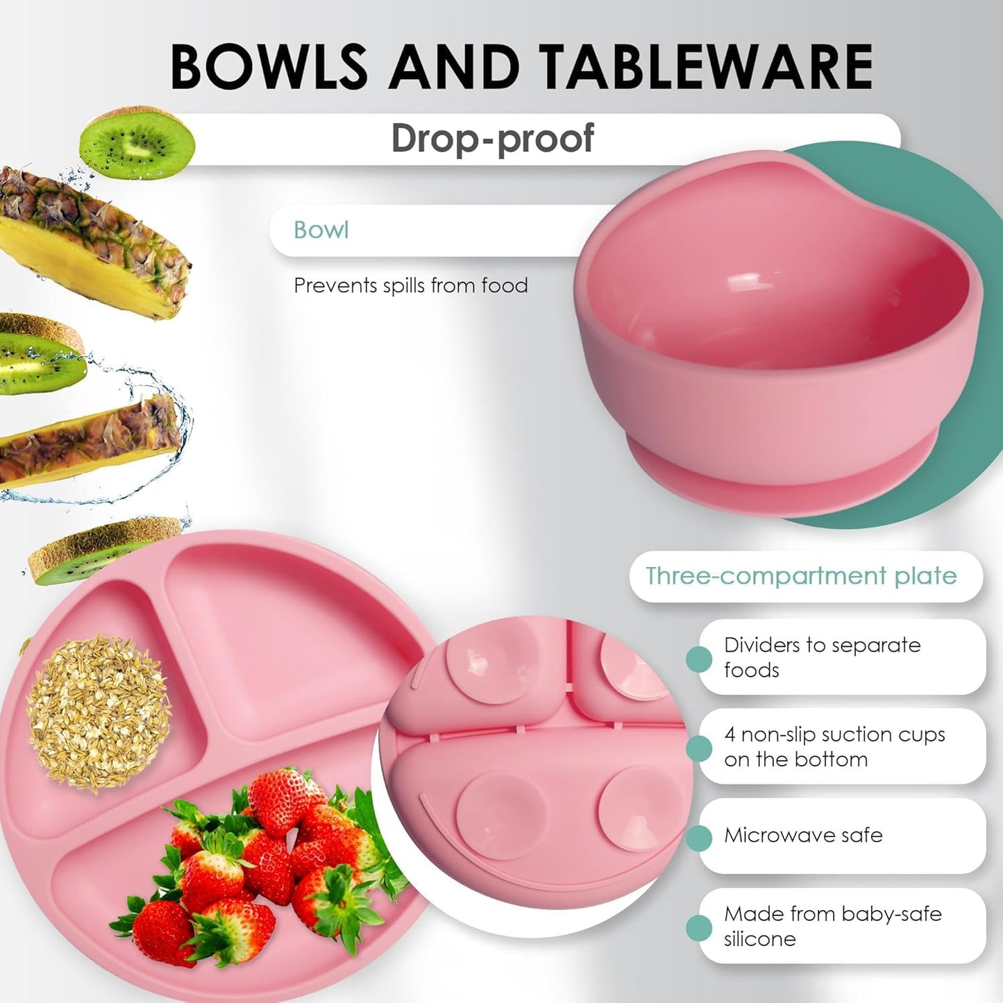 Silicone Baby Feeding Set 8 Pcs