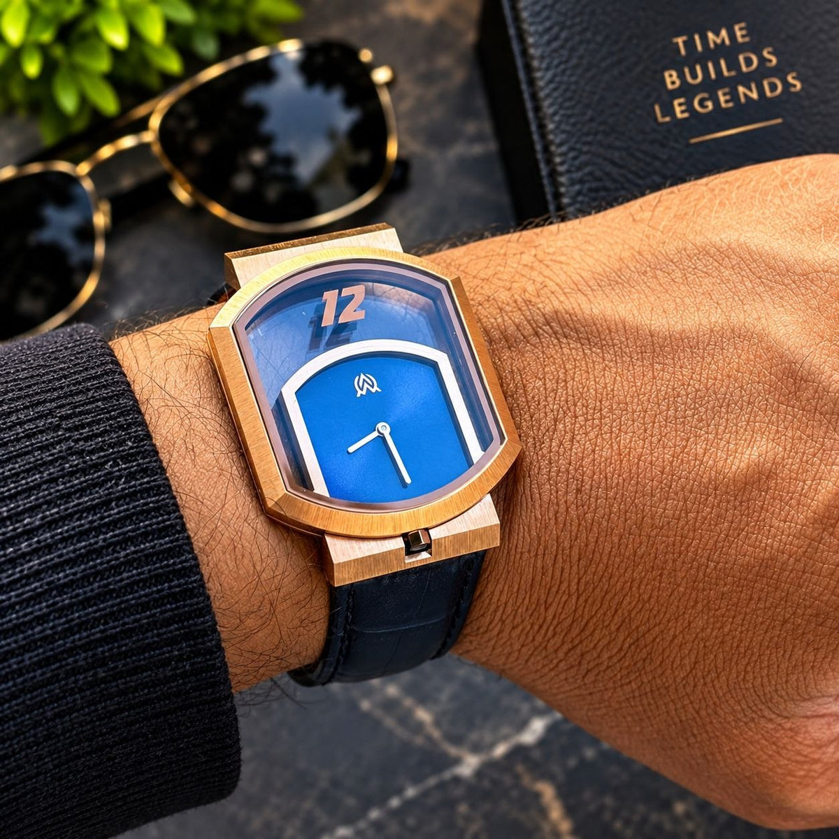 Ultra-Slim Men’s Luxury Watch Blue Rose-Gold