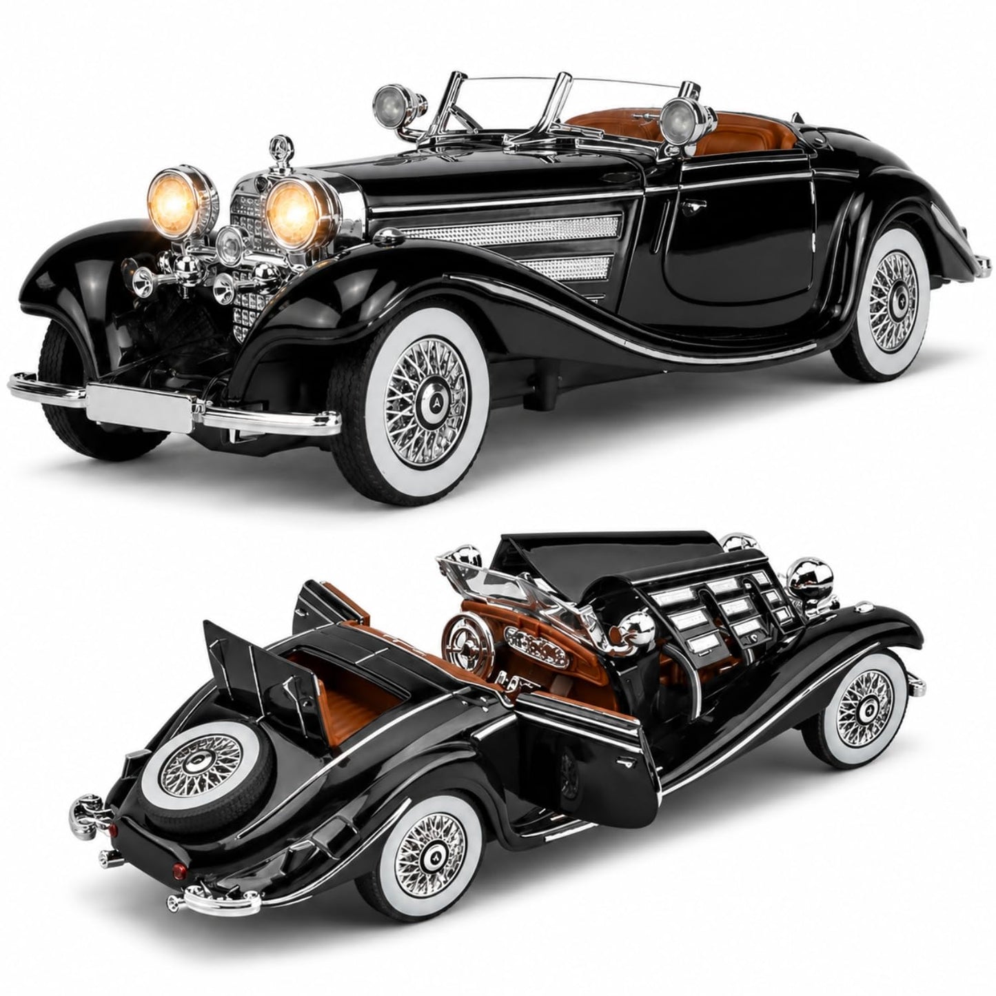 Mercedes-Benz 500K Diecast Pull-Back Toy Car