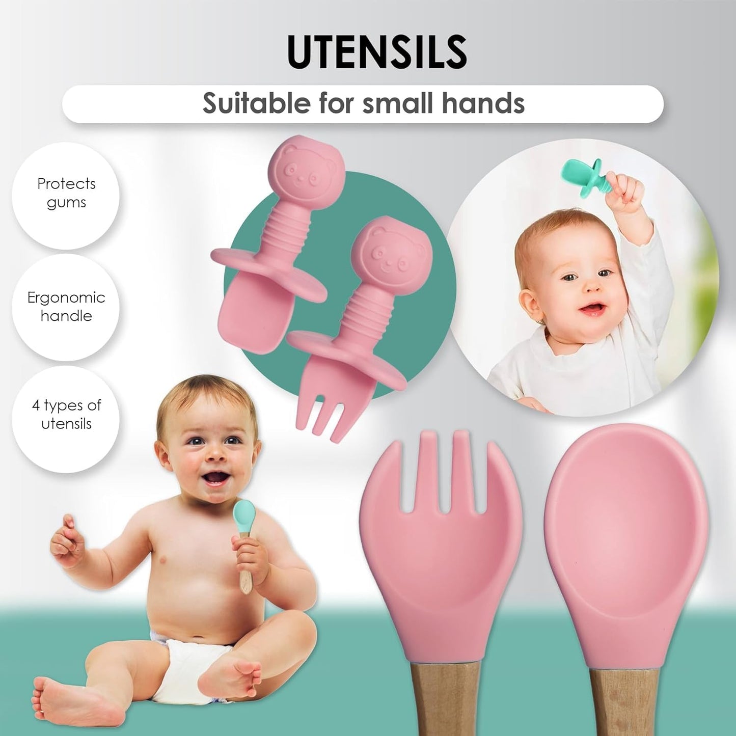Silicone Baby Feeding Set 8 Pcs