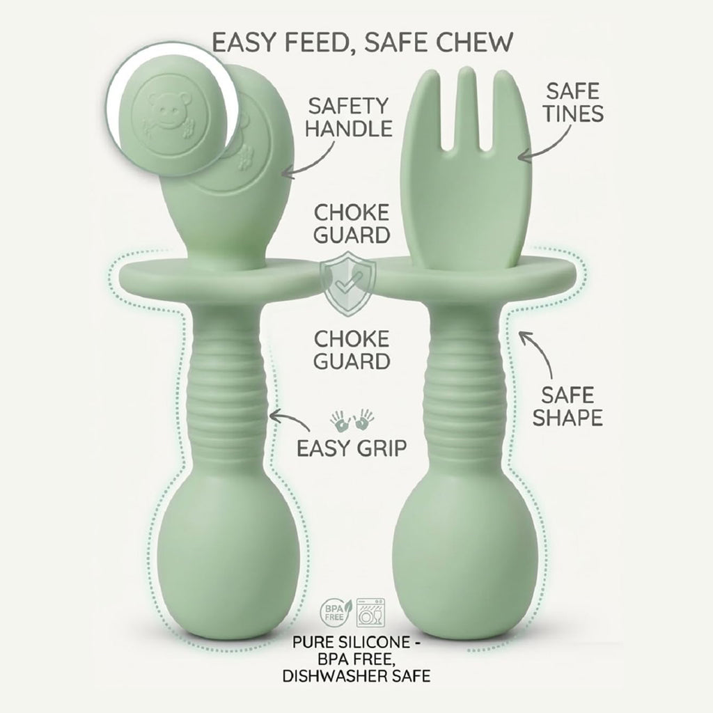 Baby Silicone Spoon & Fork Set