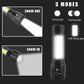 Waterproof Portable Led Flashlight Usb Rechargeable 3 Modes Light Flashlight - ( 2 Pack )