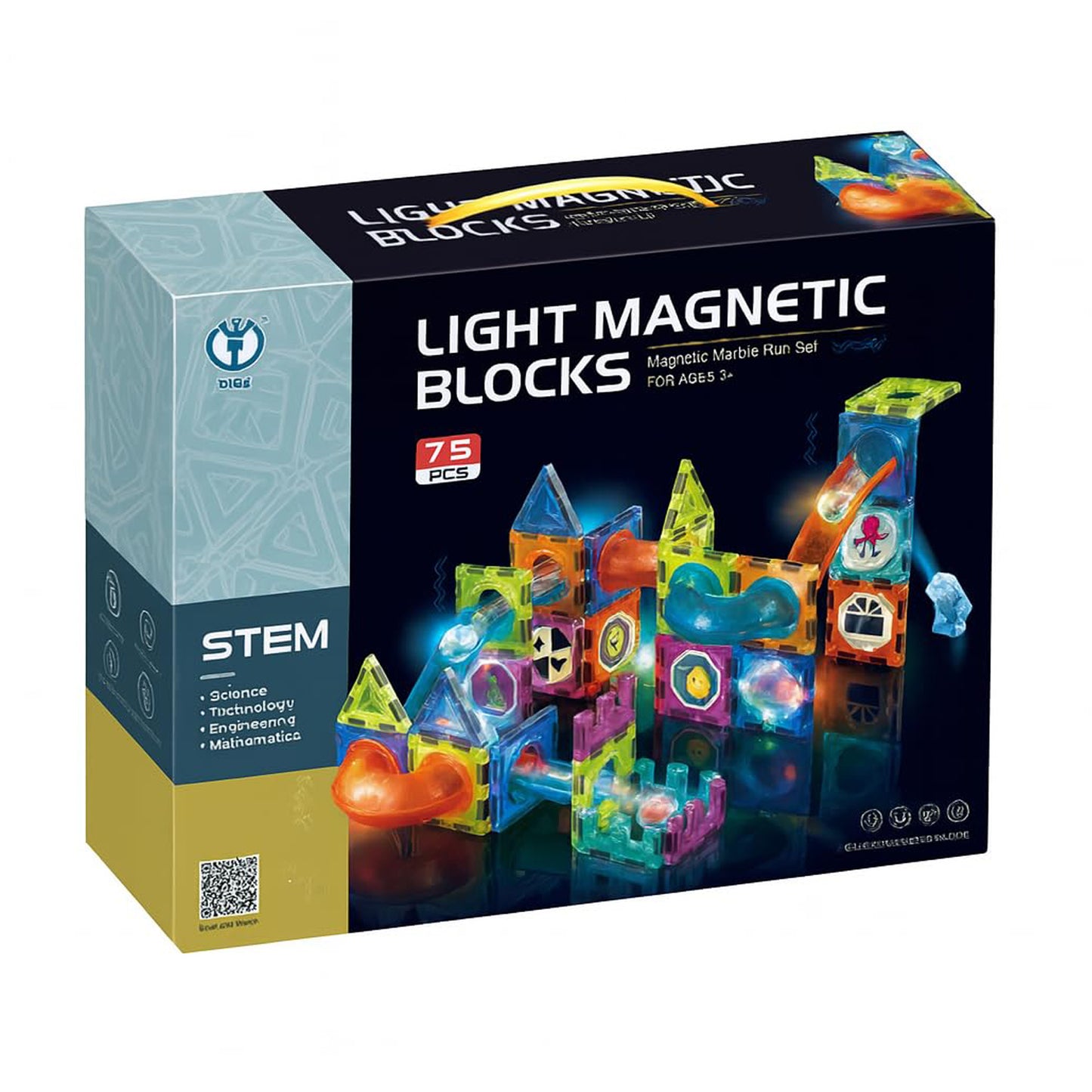 Magnetic Tiles Building Blocks with LED Lights (75Pcs)