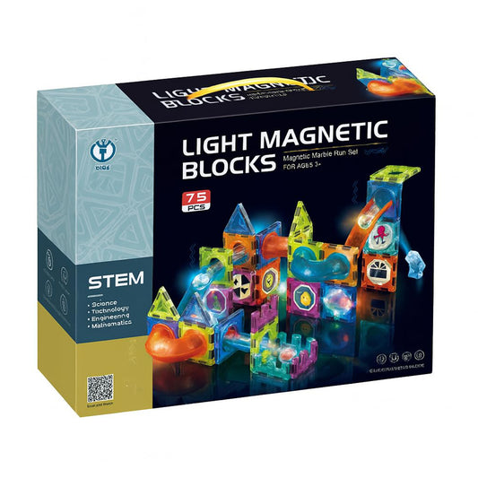 Magnetic Tiles Building Blocks with LED Lights (75Pcs)