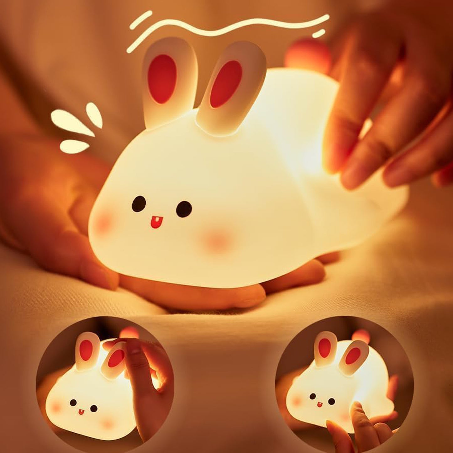 Cute Littale Rabbit Silicone Night Lamp