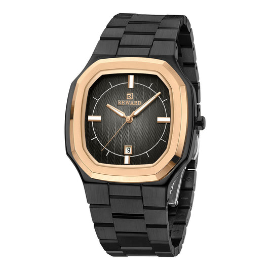 Reward Men's Multifunction Chronograph Quartz Watch – Rose Gold Case