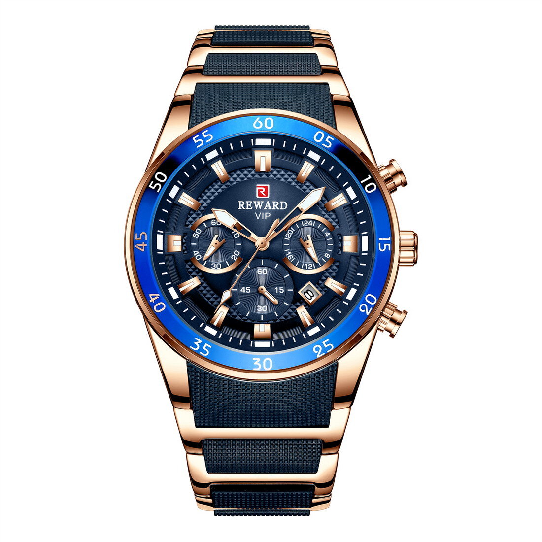 Reward VIP Luxury Chronograph Men’s Quartz Watch – Blue Dial Edition