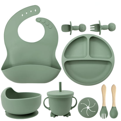 9Pcs Silicone Baby Feeding Set