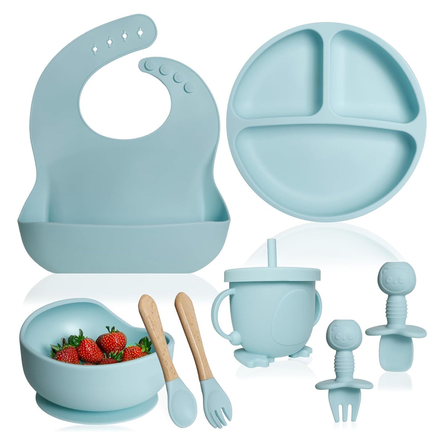 Silicone Baby Feeding Set 8 Pcs